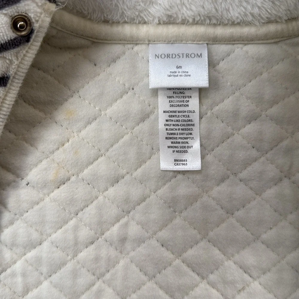 Nordstrom Stripe Blue Fleece Bodysuit (6month)
